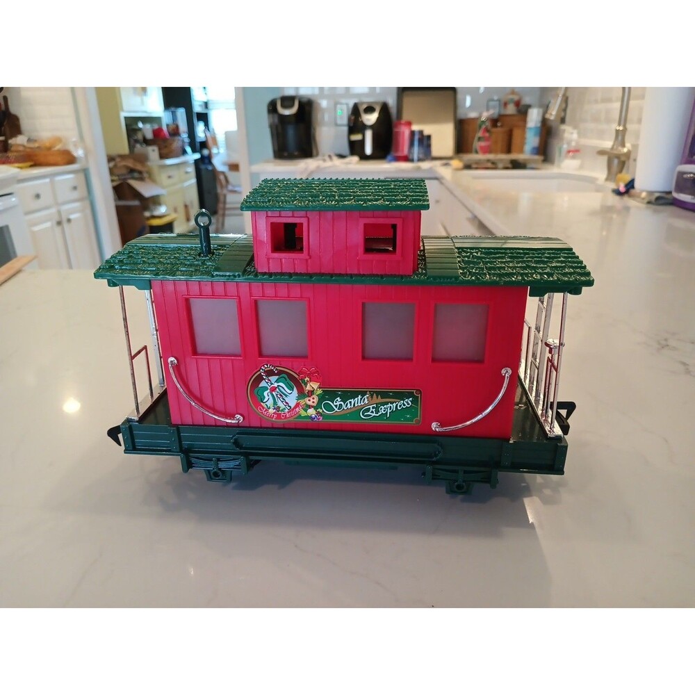 Eztec G Scale Santa Express Illuminated Caboose Train Car - WORKS!